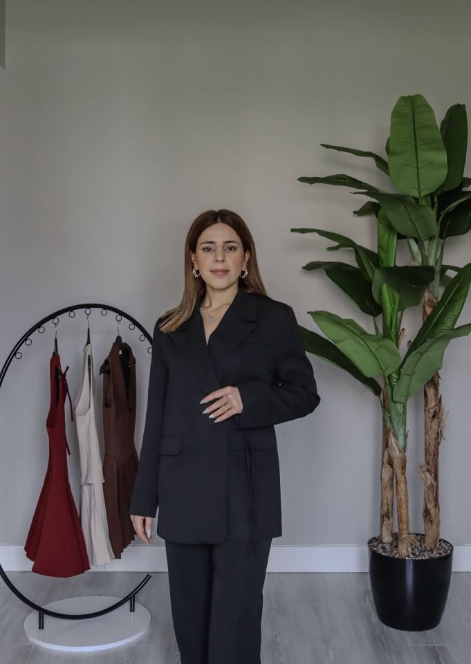 Siyah Marka Model Yandan Bağlamalı Blazer Ceket Pantolon Takım