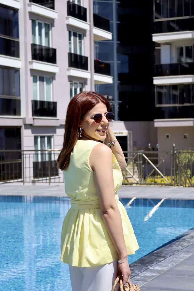 Sunny Bağlamalı Sarı Bluz